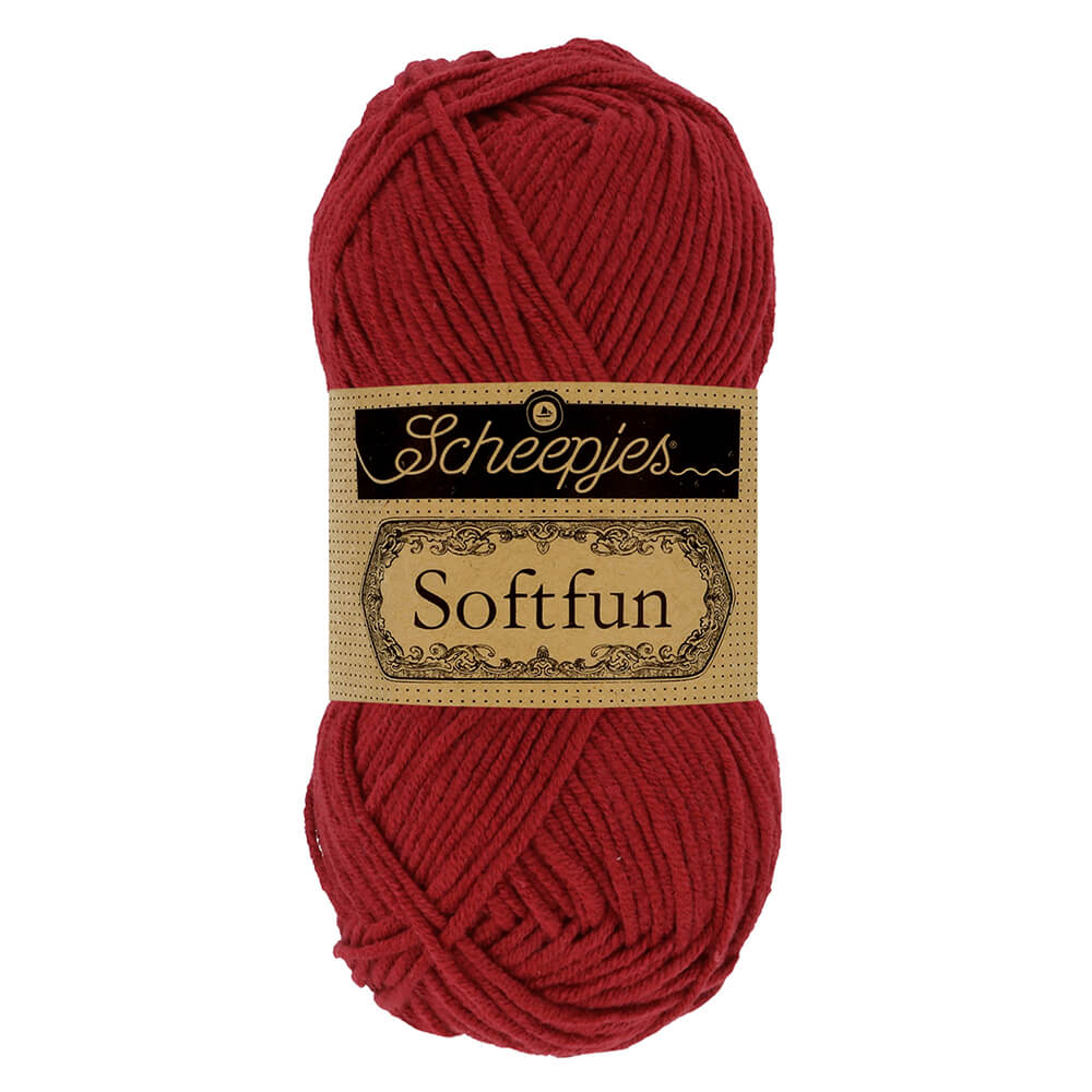 Scheepjes Softfun - Bordeaux - Nitti Yarns - Amigurumi - Crochet - Knitting - Cotton Acrylic Yarn - 8 Ply - NZ