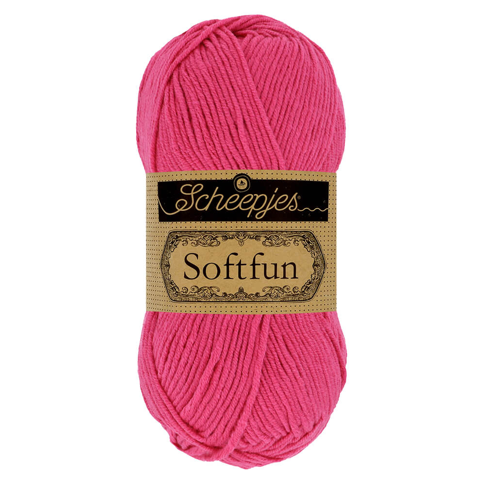 Scheepjes Softfun - Hot Pink - Nitti Yarns - Amigurumi - Crochet - Knitting - Cotton Acrylic Yarn - 8 Ply - NZ