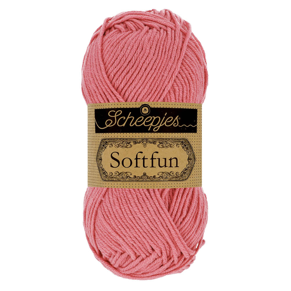 Scheepjes Softfun - Rose - Nitti Yarns - Amigurumi - Crochet - Knitting - Cotton Acrylic Yarn - 8 Ply - NZ