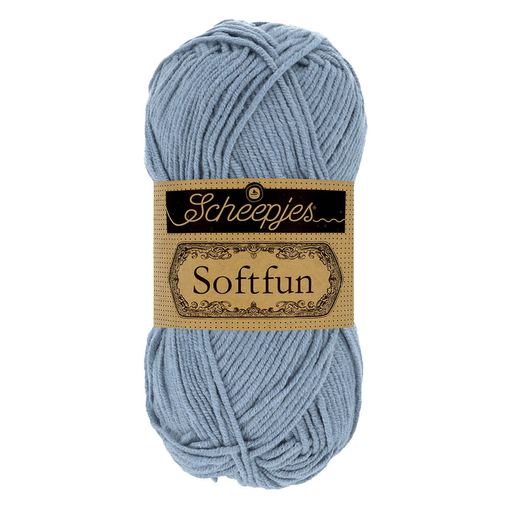 Scheepjes Softfun - Slate Blue - Nitti Yarns - Amigurumi - Crochet - Knitting - Cotton Acrylic Yarn - 8 Ply - NZ