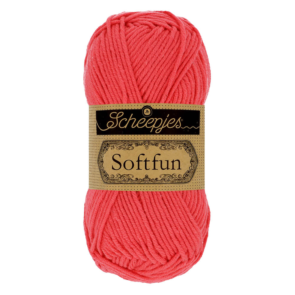 Scheepjes Softfun - Coral - Nitti Yarns - Amigurumi - Crochet - Knitting - Cotton Acrylic Yarn - 8 Ply - NZ