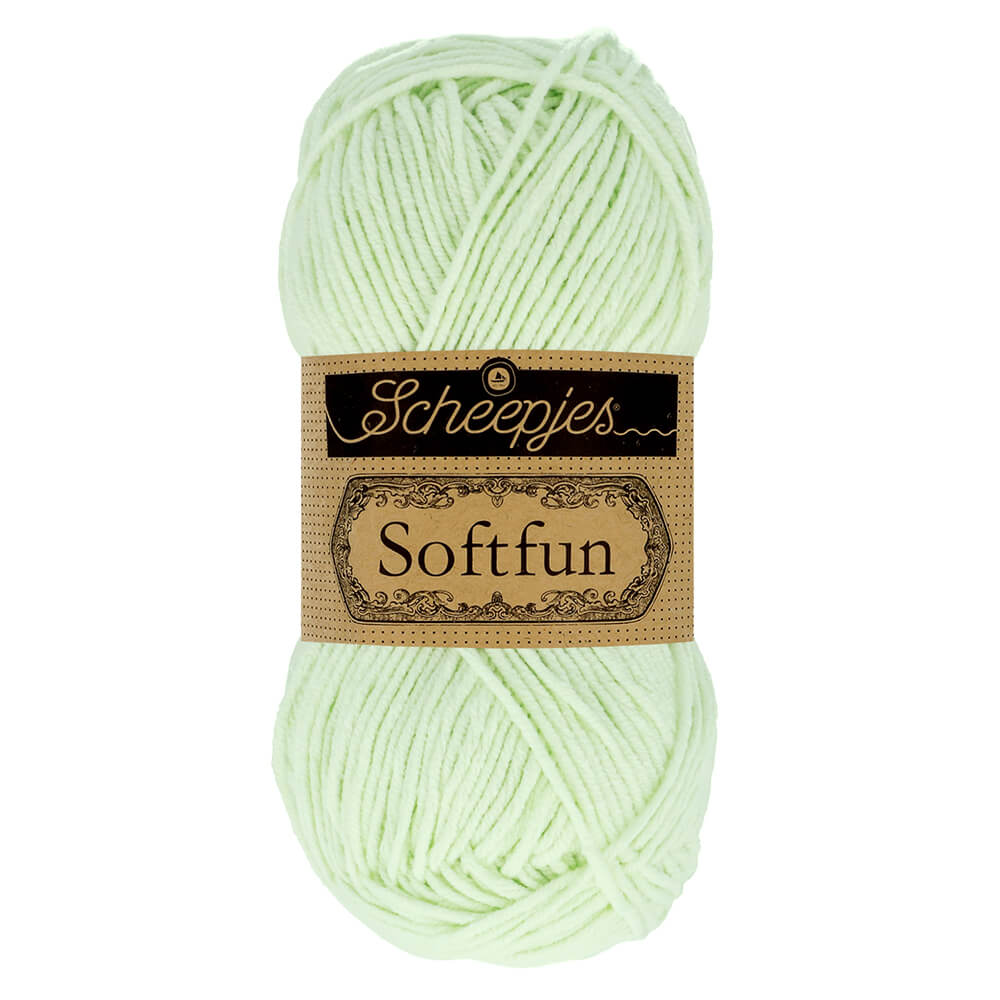 Scheepjes Softfun - Green Tea - Nitti Yarns - Amigurumi - Crochet - Knitting - Cotton Acrylic Yarn - 8 Ply - NZ