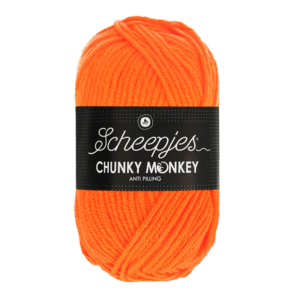 Scheepjes Chunky Monkey - Neon Orange - Nitti Yarns - Amigurumi - Crochet - Knitting - Acrylic Yarn - 10 Ply - NZ