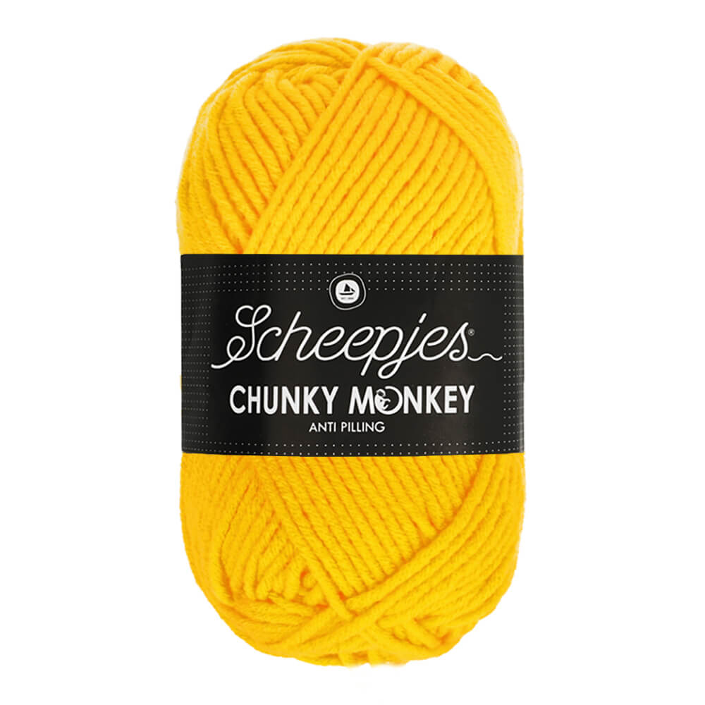 Scheepjes Chunky Monkey - Canary - Nitti Yarns - Amigurumi - Crochet - Knitting - Acrylic Yarn - 10 Ply - NZ